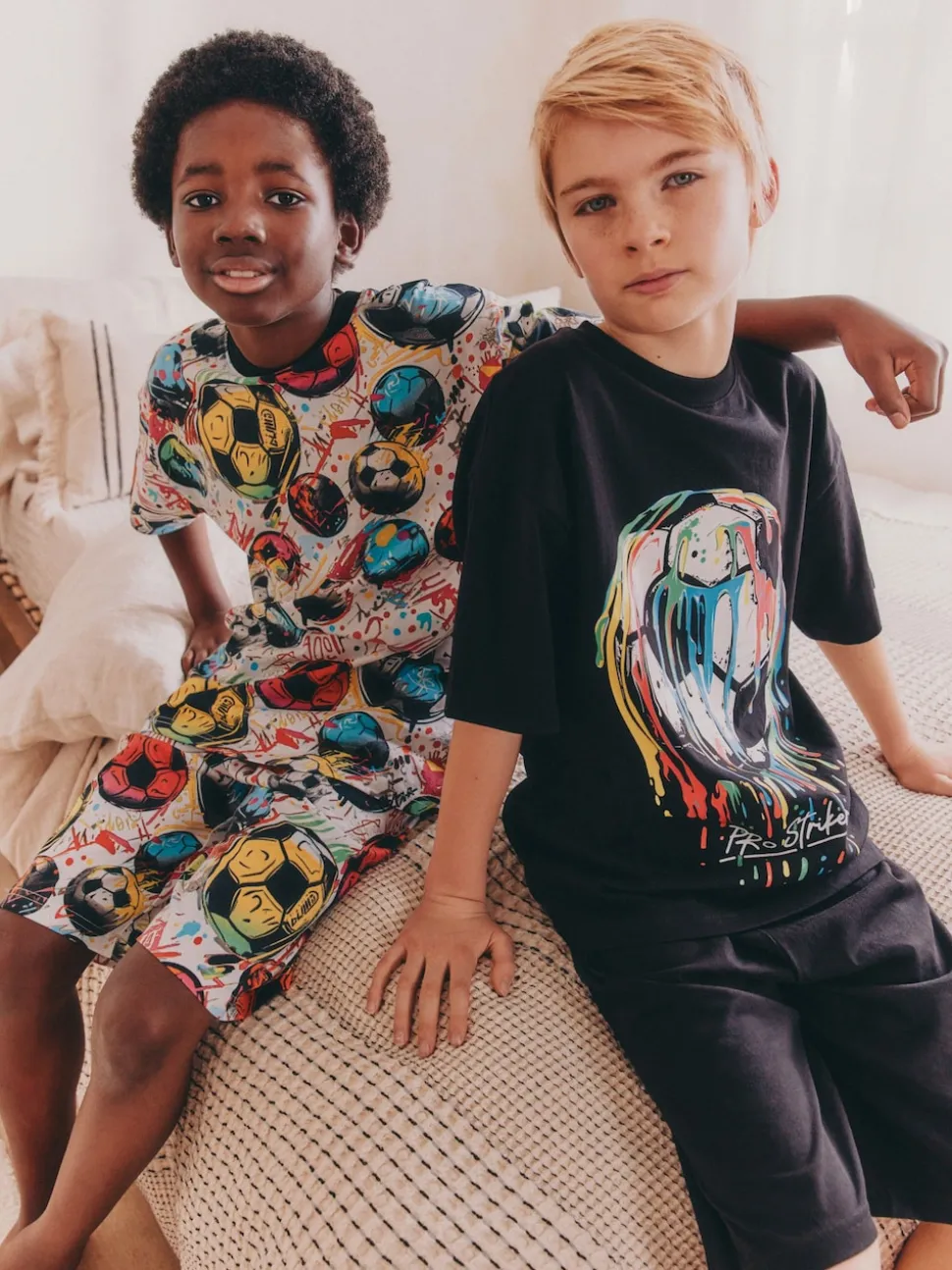 Football noir/multicolore - Pyjama court 2 Pack (3-16ans)