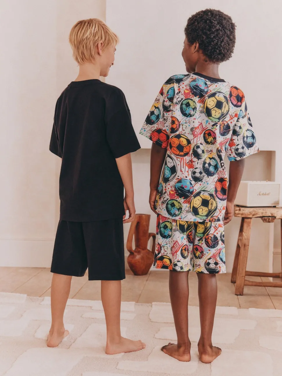 Football noir/multicolore - Pyjama court 2 Pack (3-16ans)