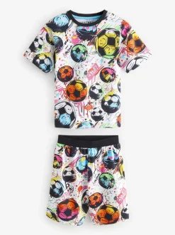 Football noir/multicolore - Pyjama court 2 Pack (3-16ans)