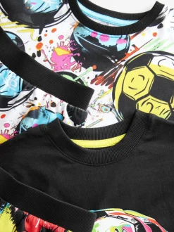 Football noir/multicolore - Pyjama court 2 Pack (3-16ans)