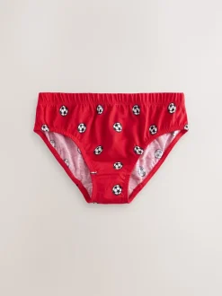 Football rouge/bleu - 100% Coton Imprimé Caleçons 5 Pack (1.5-10ans)