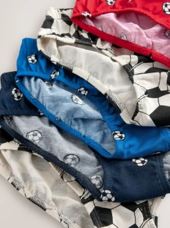 Football rouge/bleu - 100% Coton Imprimé Caleçons 5 Pack (1.5-10ans)