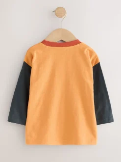 Forêt jaune ocre - T-shirts à manches longues avec appliqué, lot de 3 (3mois-7ans)