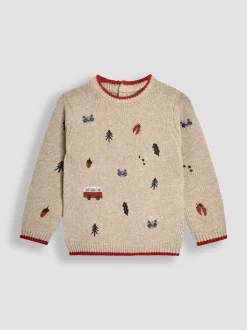 Forêt naturelle - Pull brodé JoJo Maman Bébé