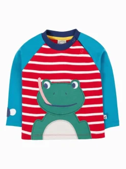 Frugi Haut Alfie rouge à manches raglan