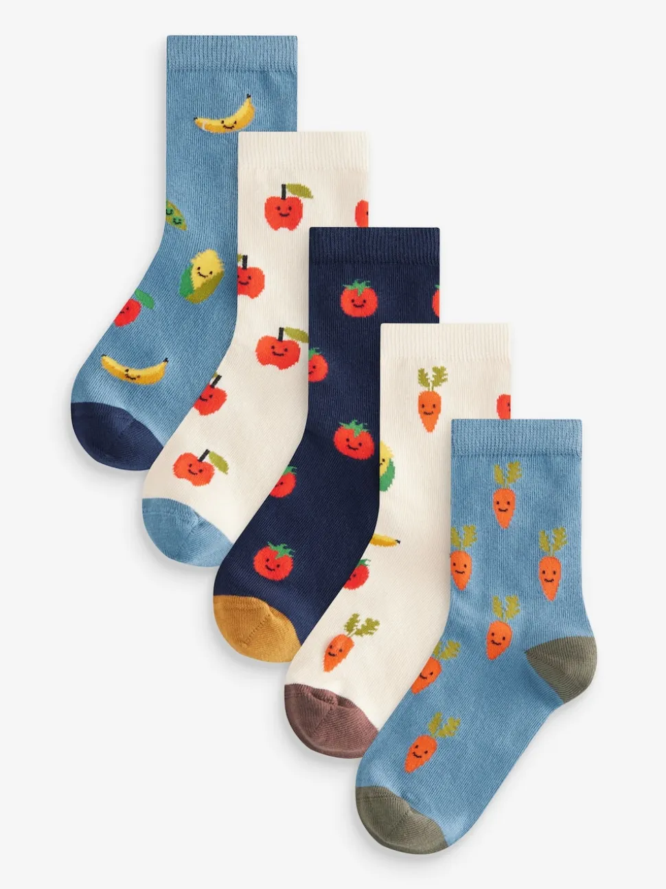 Fruits et légumes Imprimé - Lot 5 paires de chaussettes Character riches en coton