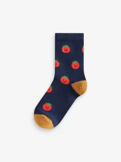 Fruits et légumes Imprimé - Lot 5 paires de chaussettes Character riches en coton