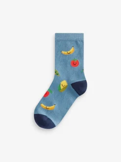 Fruits et légumes Imprimé - Lot 5 paires de chaussettes Character riches en coton