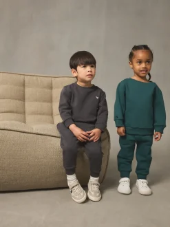 Fusain Gris/Vert - Ensemble sweat-shirt et jogging, lot de 2 (3mois-7ans)