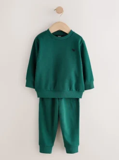 Fusain Gris/Vert - Ensemble sweat-shirt et jogging, lot de 2 (3mois-7ans)