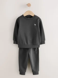 Fusain Gris/Vert - Ensemble sweat-shirt et jogging, lot de 2 (3mois-7ans)