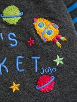 Fusée Gris anthracite - Haut JoJo Maman Bébé à manches factices appliquées