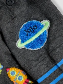 Fusée Gris anthracite - Haut JoJo Maman Bébé à manches factices appliquées