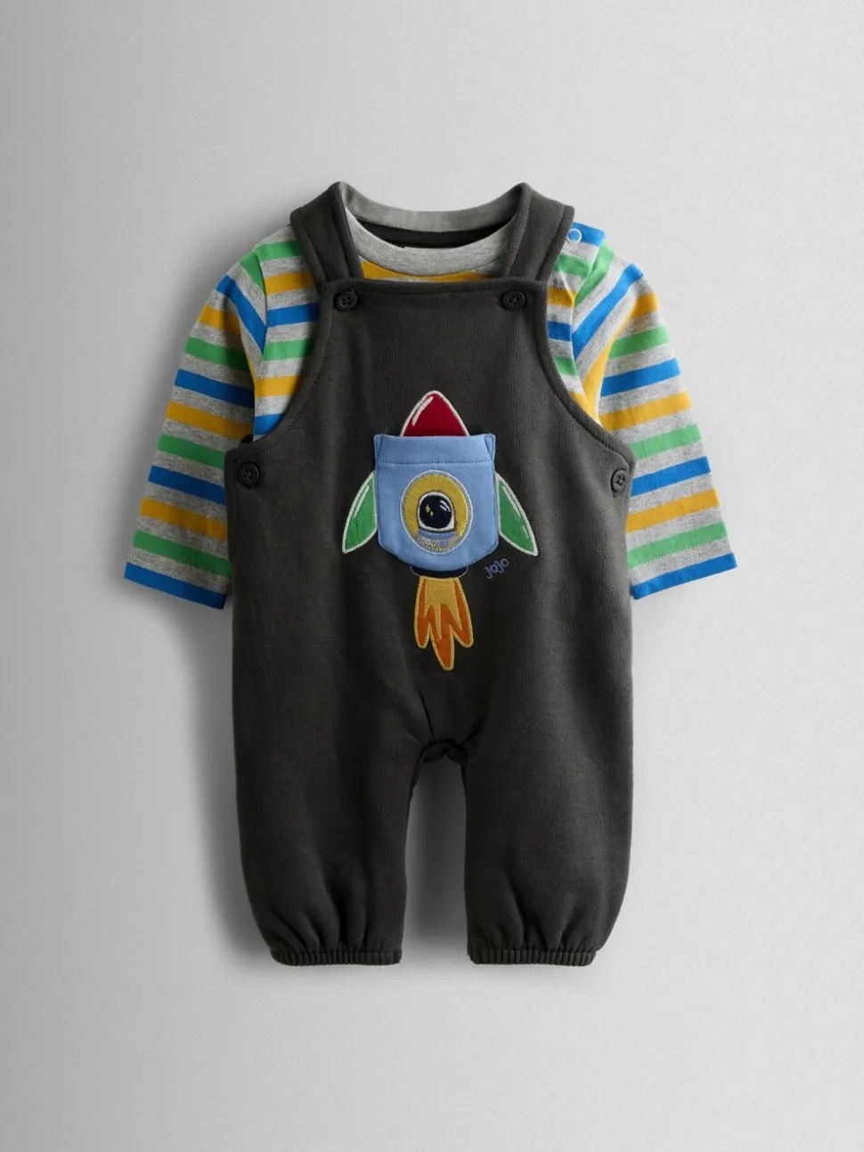 Fusée Gris anthracite - JoJo Maman Bébé 2-ensemble salopette et haut