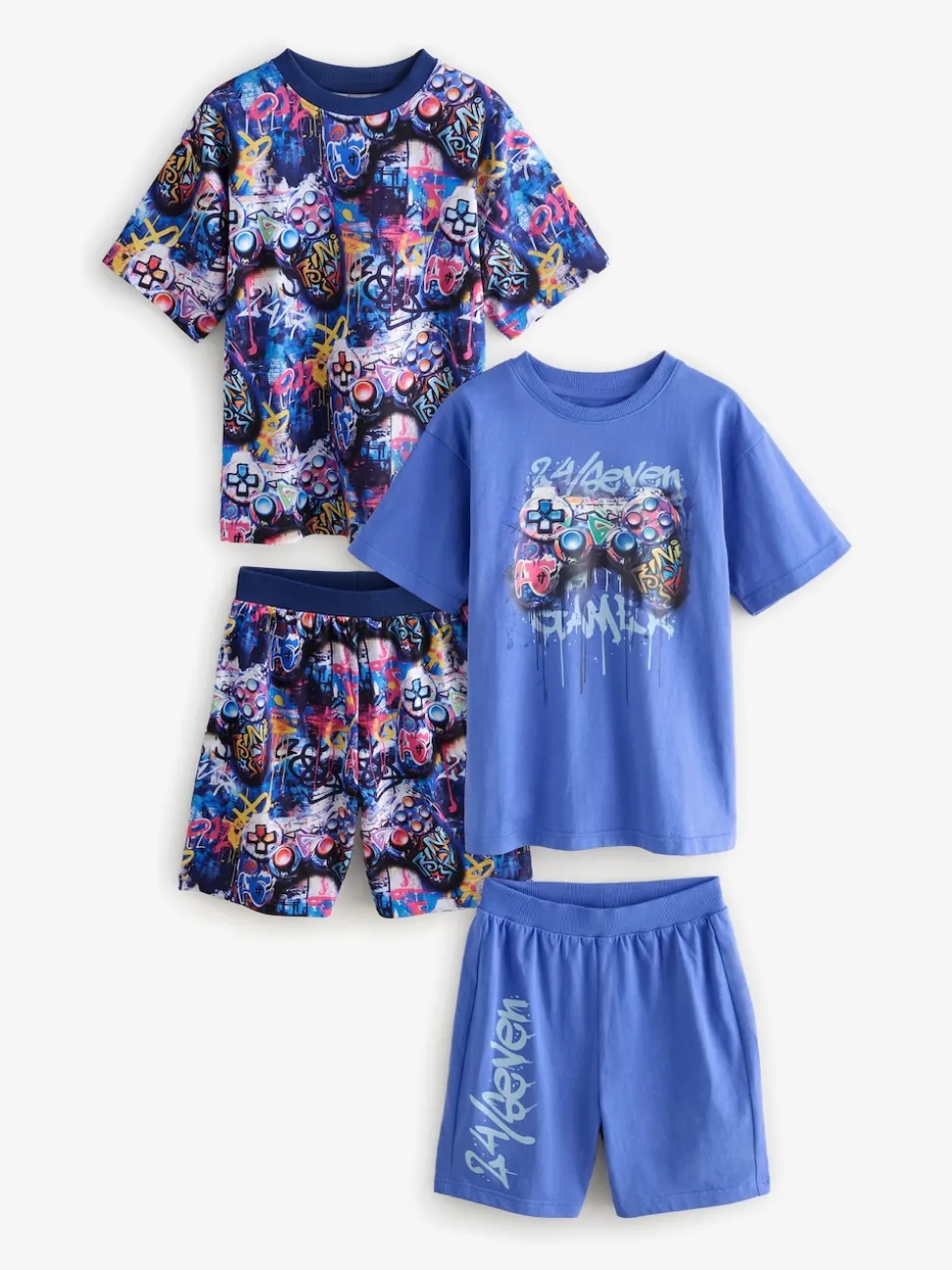 Gamer graffiti multicolore brillant - Pyjama court 2 Pack (3-16ans)