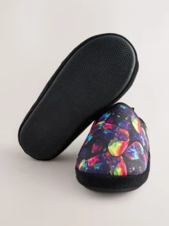 Gamer multicolore noir - Mules chaussons doublées chaudes
