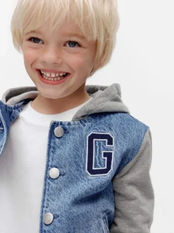 Gap Dinosaur Varsity Denim Sweat-shirt à capuche Veste (6mths-5yrs)