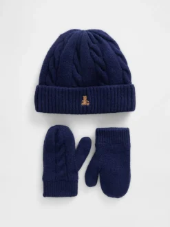 Gap Ensemble bonnet et mitaines en maille torsadée CashSoft (24mois3ans)