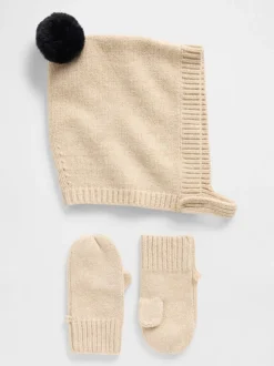 Gap Ensemble Chapeau et Mitaines à pompons CashSoft (12mois-3ans)