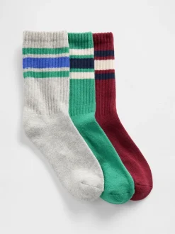 Gap Varsity Slouchy Chaussettes Col rond 3-Lot