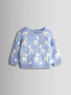 Girafe bleu pâle - Ensemble haut et bas JoJo Maman Bébé en maille