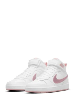 Glaçure blanc rose - Baskets mi-Baskets du tribunal de Nike pour adolescents