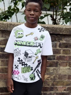 Graffiti blanc - T-shirt Minecraft (3-16ans)