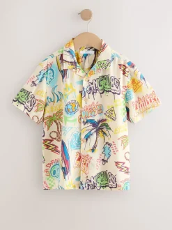 Graffiti écru - Chemise imprimée Manches courtes (3-16ans)