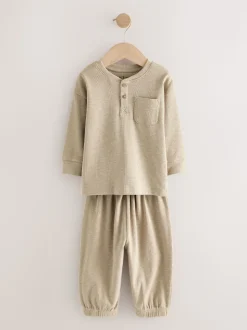 grand-père côtelé Noir/Gris - Lot de 3 pyjamas oversize (9mois-12ans)