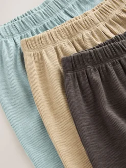 grand-père côtelé Noir/Gris - Lot de 3 pyjamas oversize (9mois-12ans)