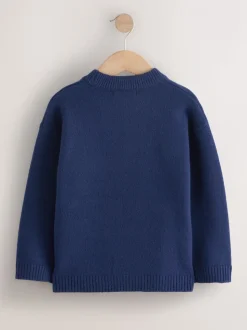 Graphique de chien bleu marine - Pull de Noël familial assorti (3-16ans)