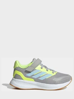 Gris - adidas Baskets de course Runfalcon 5 à lacets élastiques pour enfant
