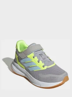 Gris - adidas Baskets de course Runfalcon 5 à lacets élastiques pour enfant