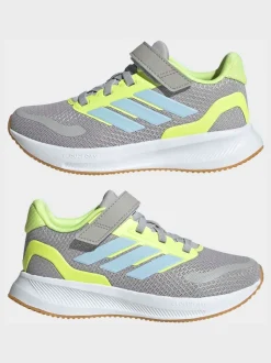 Gris - adidas Baskets de course Runfalcon 5 à lacets élastiques pour enfant