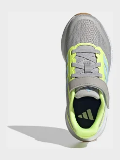 Gris - adidas Baskets de course Runfalcon 5 à lacets élastiques pour enfant