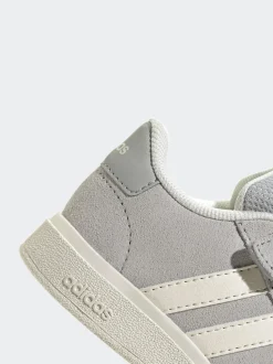 Gris - adidas Grand Court 2.0 Baskets à lacets élastiques bébé