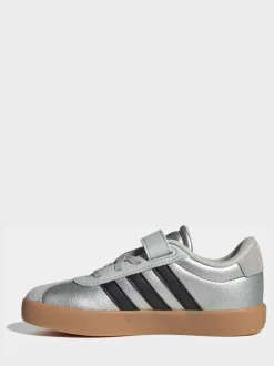 Gris - adidas Vl Cour 3.0 Baskets enfant à crochets et boucles