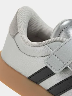 Gris - adidas Vl Cour 3.0 Baskets enfant à crochets et boucles