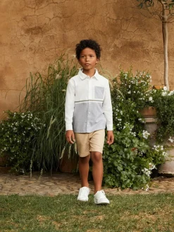 Gris - Angel & Rocket Hank Rayure Block 100Chemises % coton texturé