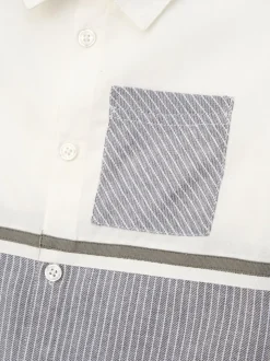 Gris - Angel & Rocket Hank Rayure Block 100Chemises % coton texturé