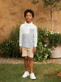 Gris - Angel & Rocket Hank Rayure Block 100Chemises % coton texturé