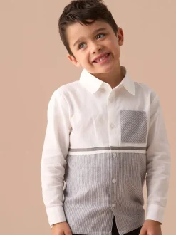 Gris - Angel & Rocket Hank Rayure Block 100Chemises % coton texturé