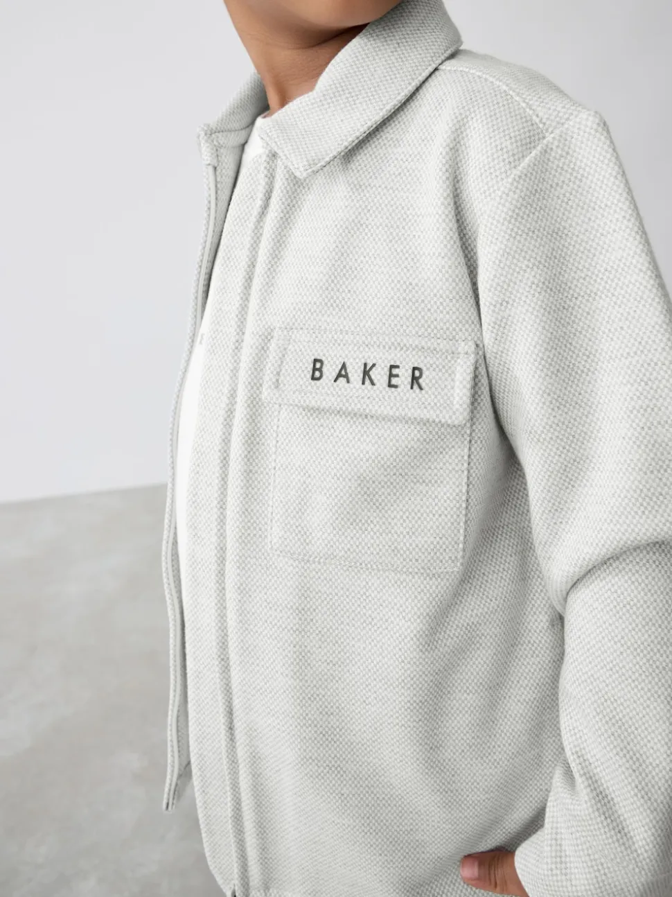 Gris - Baker by Ted Baker ensemble 3 pièces T-shirt, veste et pantalons texturés