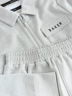 Gris - Baker by Ted Baker ensemble 3 pièces T-shirt, veste et pantalons texturés