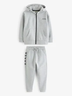 Gris - Baker by Ted Baker - Ensemble à capuche et jogging zippés en coton 100%.