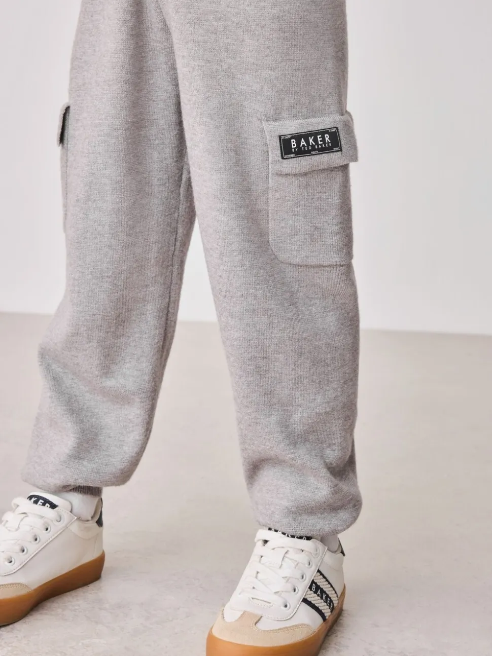 Gris - Baker by Ted Baker ensemble haut et jogging en maille à col zippé en entonnoir