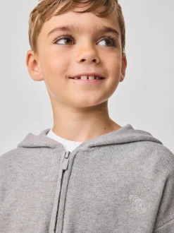 Gris - Baker by Ted Baker ensemble haut et jogging en maille à col zippé en entonnoir