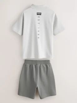 Gris - Baker by Ted Baker ensemble polo et short oversize