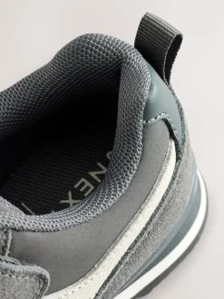 Gris - Baskets à lacets élastiques à une bride