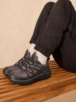 Gris - Baskets imperméables à lacets élastiques